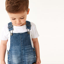 Load image into Gallery viewer, Mid Blue Denim Slouch Dungarees (3mths-6yrs)
