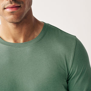 Green Light Slim Fit Essential 100% Cotton Crew Neck T-Shirt