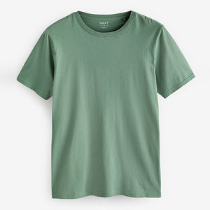 Green Light Slim Fit Essential 100% Cotton Crew Neck T-Shirt