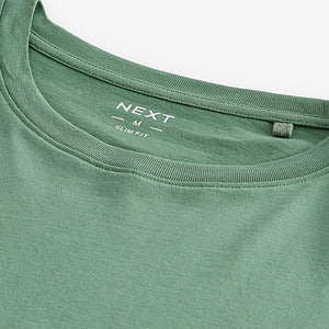 Green Light Slim Fit Essential 100% Cotton Crew Neck T-Shirt