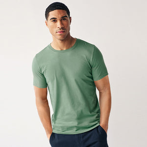 Green Light Slim Fit Essential 100% Cotton Crew Neck T-Shirt