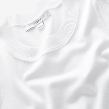 Load image into Gallery viewer, White Crew Neck Short Sleeve Knitted Top
