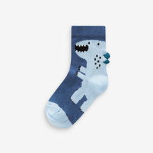 Load image into Gallery viewer, Blue Dino 7 Pack Cotton Rich Socks
