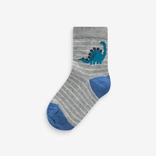 Load image into Gallery viewer, Blue Dino 7 Pack Cotton Rich Socks
