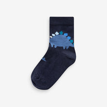 Load image into Gallery viewer, Blue Dino 7 Pack Cotton Rich Socks
