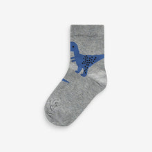 Load image into Gallery viewer, Blue Dino 7 Pack Cotton Rich Socks
