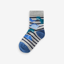 Load image into Gallery viewer, Blue Dino 7 Pack Cotton Rich Socks
