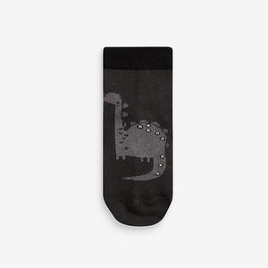 Black/Grey Dinosaur Cotton Rich Socks 7 Pack