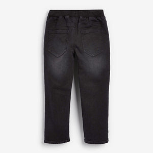 Rib Waist Black Regular Fit Jersey Jeans (3-12yrs)