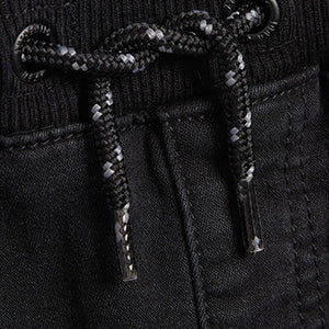 Rib Waist Black Regular Fit Jersey Jeans (3-12yrs)