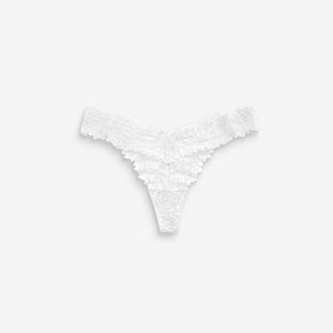 White Thong Comfort Lace Knickers