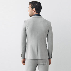 Skinny Light Grey Motion Flex Stretch Suit: Jacket