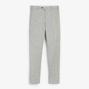 Light Grey Skinny Fit Motion Flex Stretch Suit: Trousers