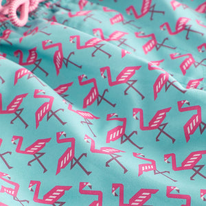 Blue/Pink Flamingo Geo Printed Swim Shorts