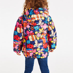 Navy Blue Character Shower Resistant Printed Padded Coat (3mths-6yrs)