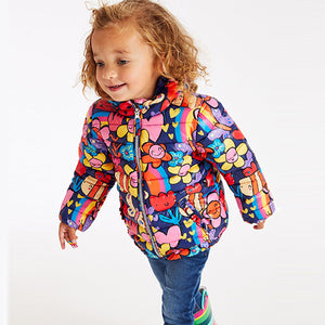 Navy Blue Character Shower Resistant Printed Padded Coat (3mths-6yrs)