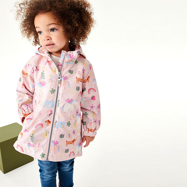 Pink Unicorn Shower Resistant Printed Cagoule Jacket (3mths-6yrs)