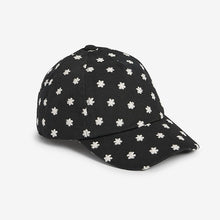 Load image into Gallery viewer, Black Daisy Embroidered Embroidered Cap (1-12yrs)
