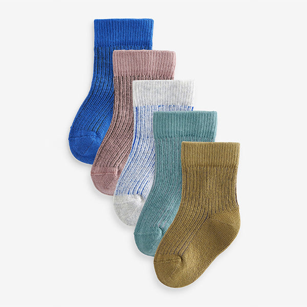 Blue Baby Socks 5 Pack (0mths-2yrs)