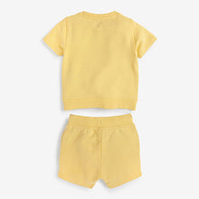 Load image into Gallery viewer, Yellow Plain Sweat T-Shirt And Shorts Set (3mths-6yrs)
