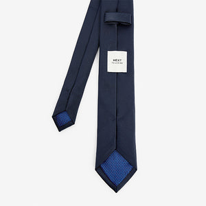 Navy Blue Slim Twill Tie