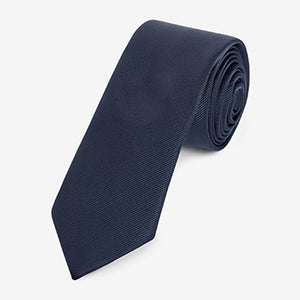 Navy Blue Slim Twill Tie