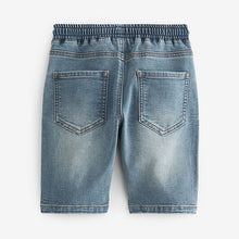 Load image into Gallery viewer, Light Blue Regular Fit Jersey Denim Shorts (3-12yrs)
