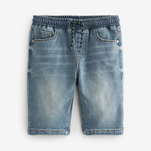 Light Blue Regular Fit Jersey Denim Shorts (3-12yrs)