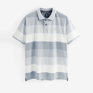 Blue Marl Stripe Polo Shirt