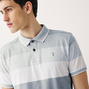 Blue Marl Stripe Polo Shirt