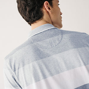 Blue Marl Stripe Polo Shirt