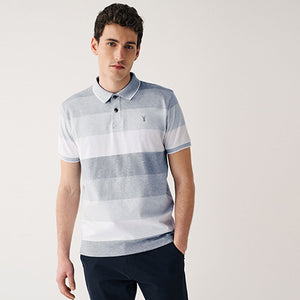 Blue Marl Stripe Polo Shirt