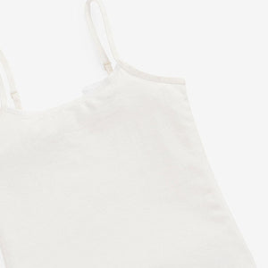 Cream 3 Pack Elastic Strappy Cami Vests (1.5-12yrs)