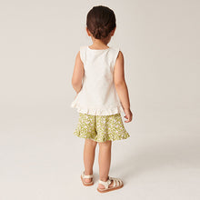 Load image into Gallery viewer, Cream Floral Frill Vest And Shorts Set (6mths-6yrs)
