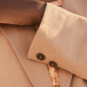 Taupe Brown Relaxed Fit Sheen Blazer