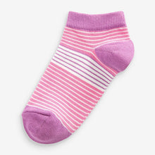 Load image into Gallery viewer, Multi 5 Pack Cotton Rich Bright Stripe Trainer Socks (Older Girls)
