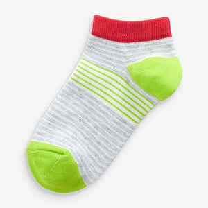 Multi 5 Pack Cotton Rich Bright Stripe Trainer Socks (Older Girls)