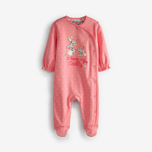 Pink Bunny Daddy Family Sleepsuit (0-18mths)