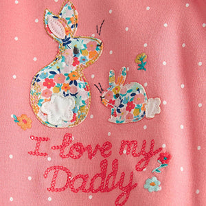 Pink Bunny Daddy Family Sleepsuit (0-18mths)