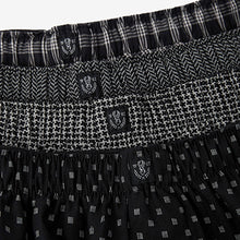 Load image into Gallery viewer, Black 4 Pack Pattern Woven Pure Cotton Boxers
