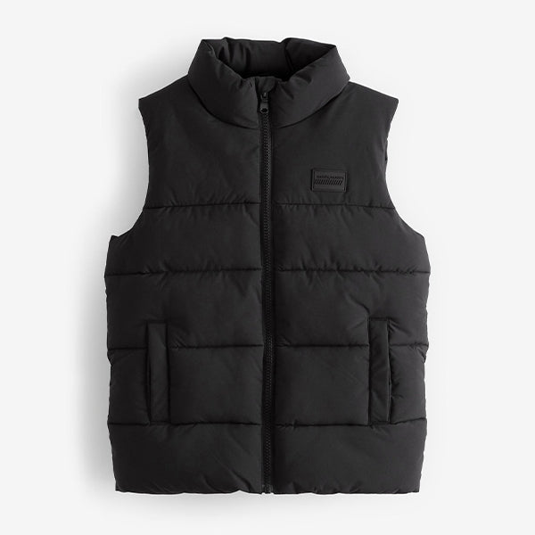 Black Padded Puffer Gilet (3-16yrs)