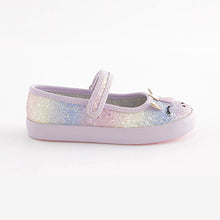 Load image into Gallery viewer, Purple Unicorn Mary Jane Shoes (Younger Girls)
