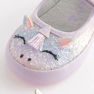 Purple Unicorn Mary Jane Shoes (Younger Girls)