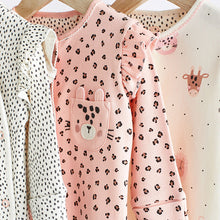 Load image into Gallery viewer, Pink Mono Baby Character Sleepsuits 3 Pack (0-18mths)
