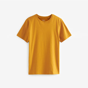 Yellow Amber Regular Fit Essential Crew Neck T-Shirt