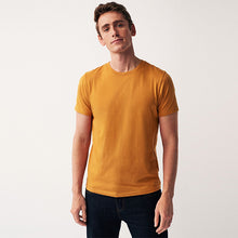 Load image into Gallery viewer, Yellow Amber Regular Fit Essential Crew Neck T-Shirt
