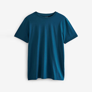Teal Blue Regular Fit Essential Crew Neck T-Shirt