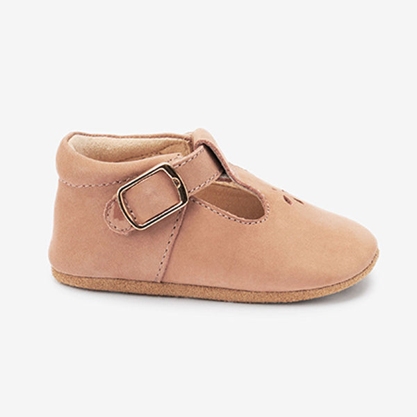 Tan Brown T-Bar Baby Shoes (0-18mths)