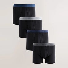Load image into Gallery viewer, Black Blue/Grey Waistband Signature Trunk Boxers

