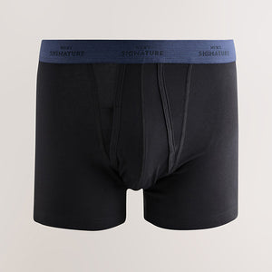 Black Blue/Grey Waistband Signature Trunk Boxers